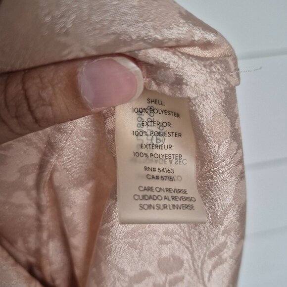 Calvin Klein Womens Blush Pink Floral Jacquard Flutter Sleeve Blouse Size PS - Picture 7 of 7